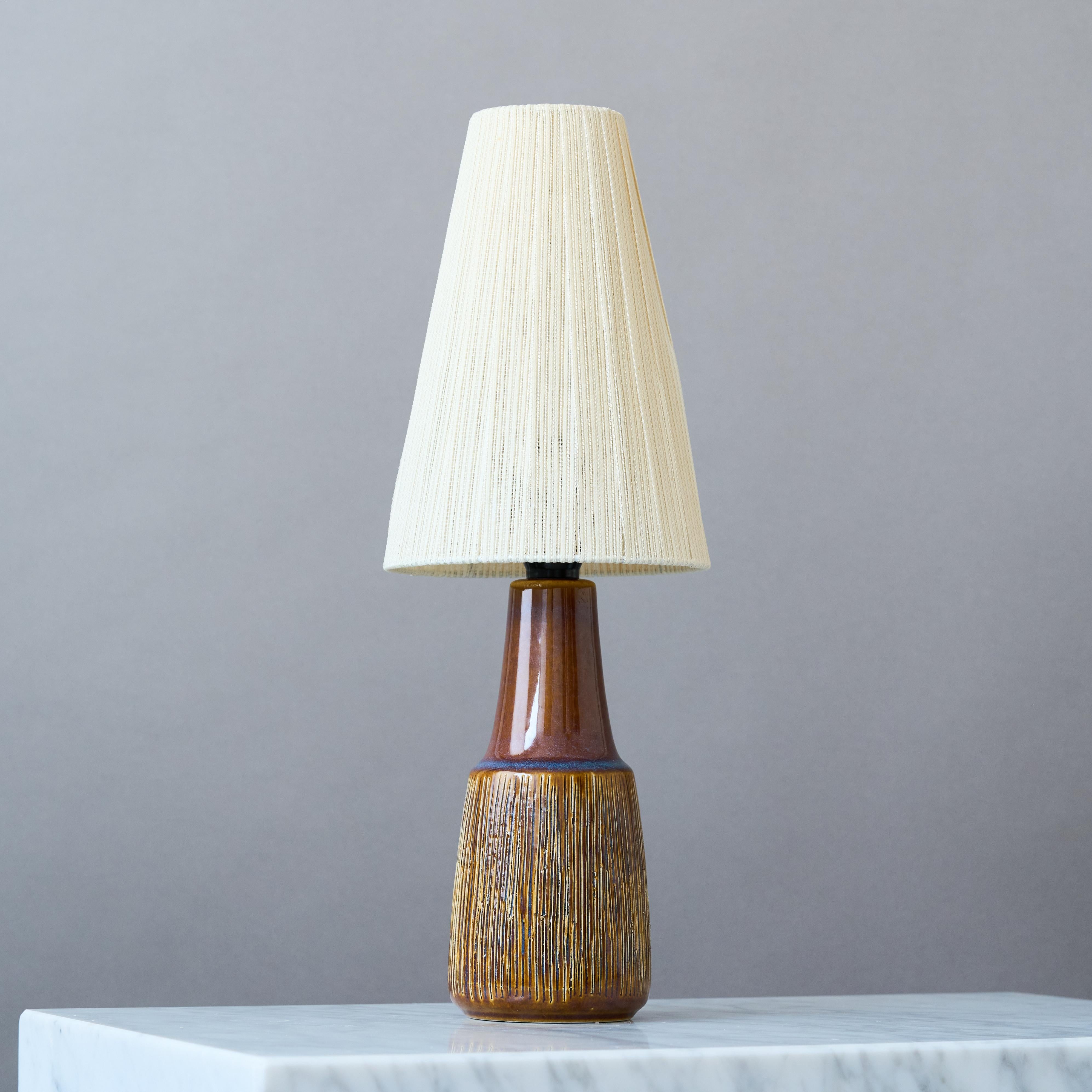 Danish Small Brown Mid-Century Ceramic Table Lamp by Søholm Stentøj, Denmark, 1960s. For Sale