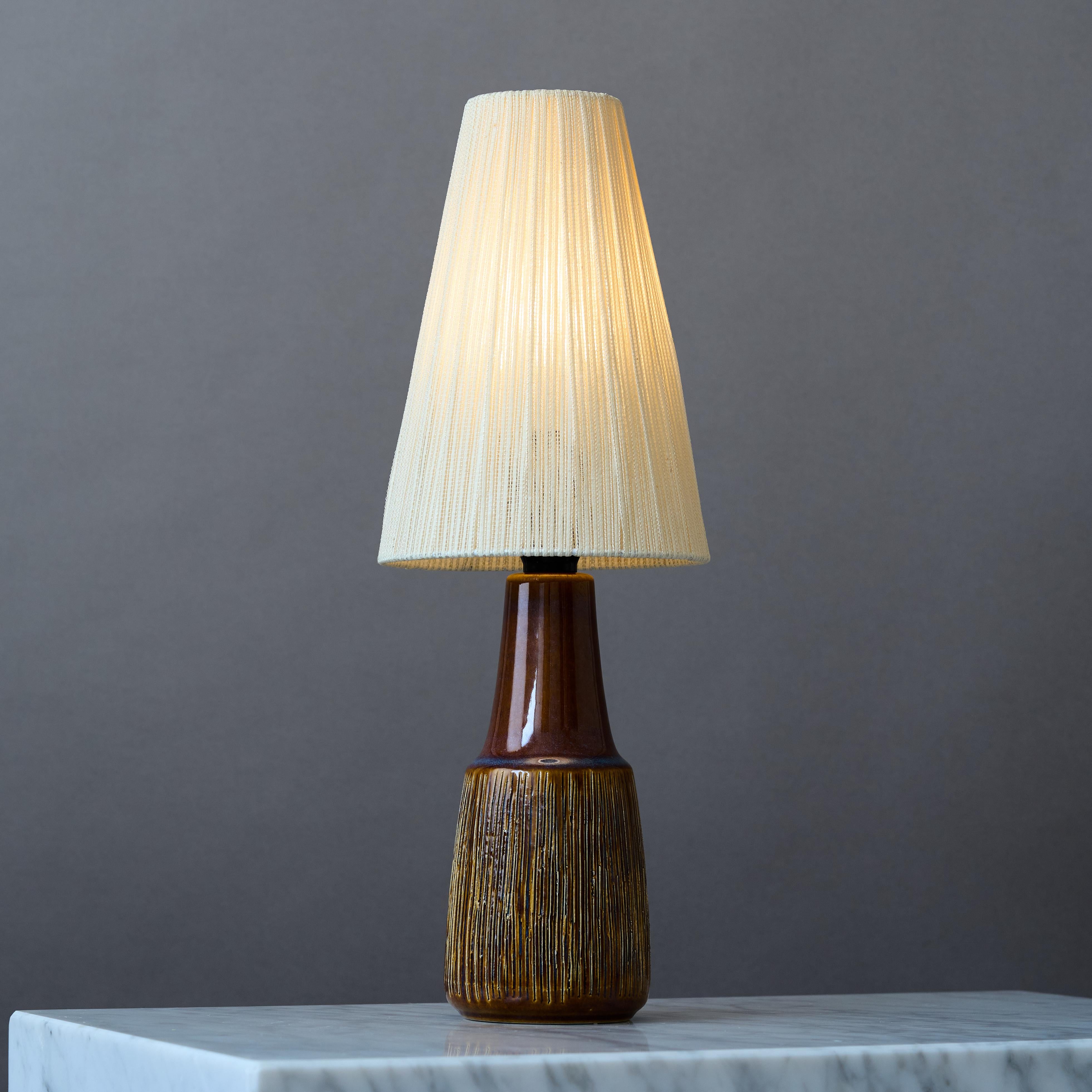 20th Century Small Brown Mid-Century Ceramic Table Lamp by Søholm Stentøj, Denmark, 1960s. For Sale