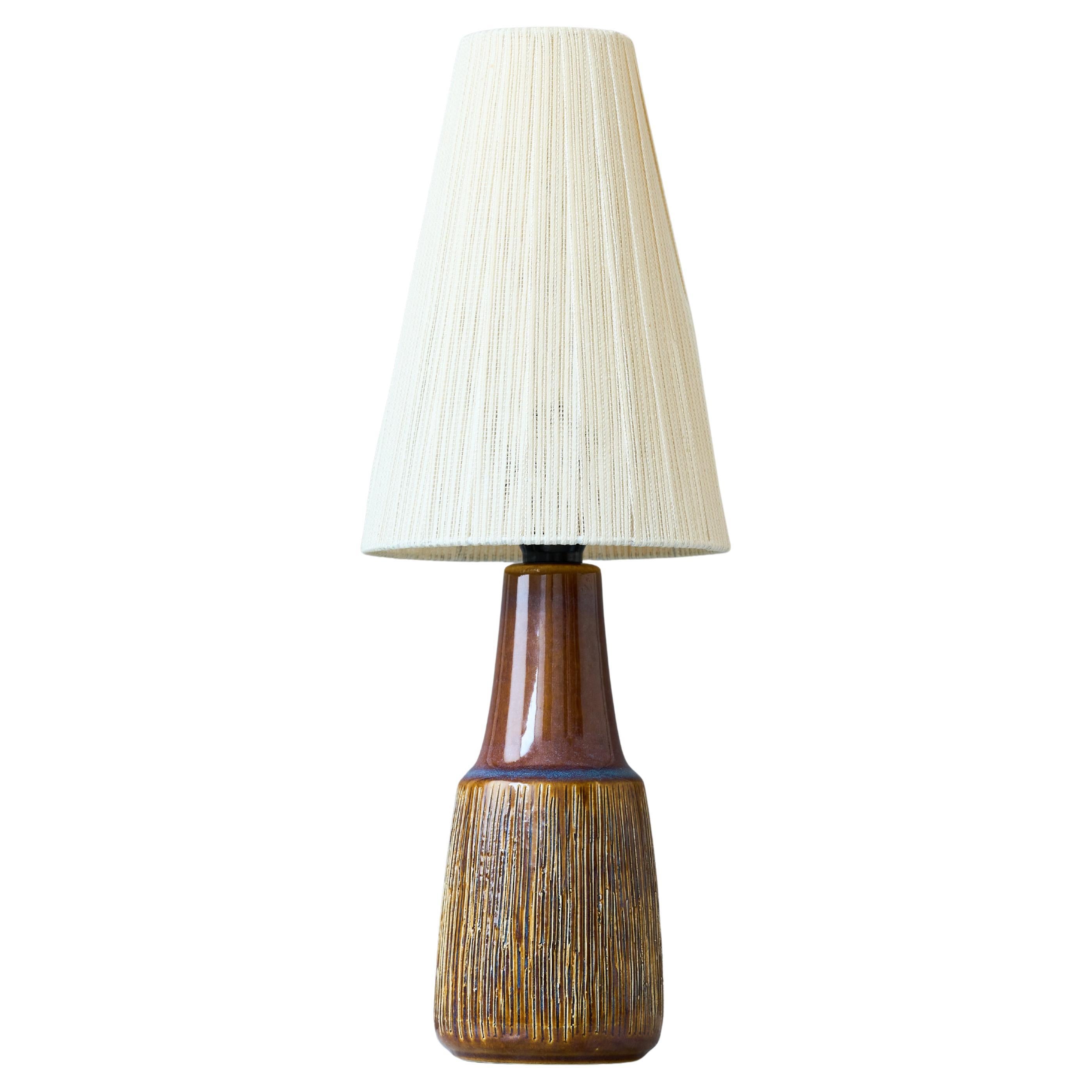 Small Brown Mid-Century Ceramic Table Lamp by Søholm Stentøj, Denmark, 1960s. For Sale