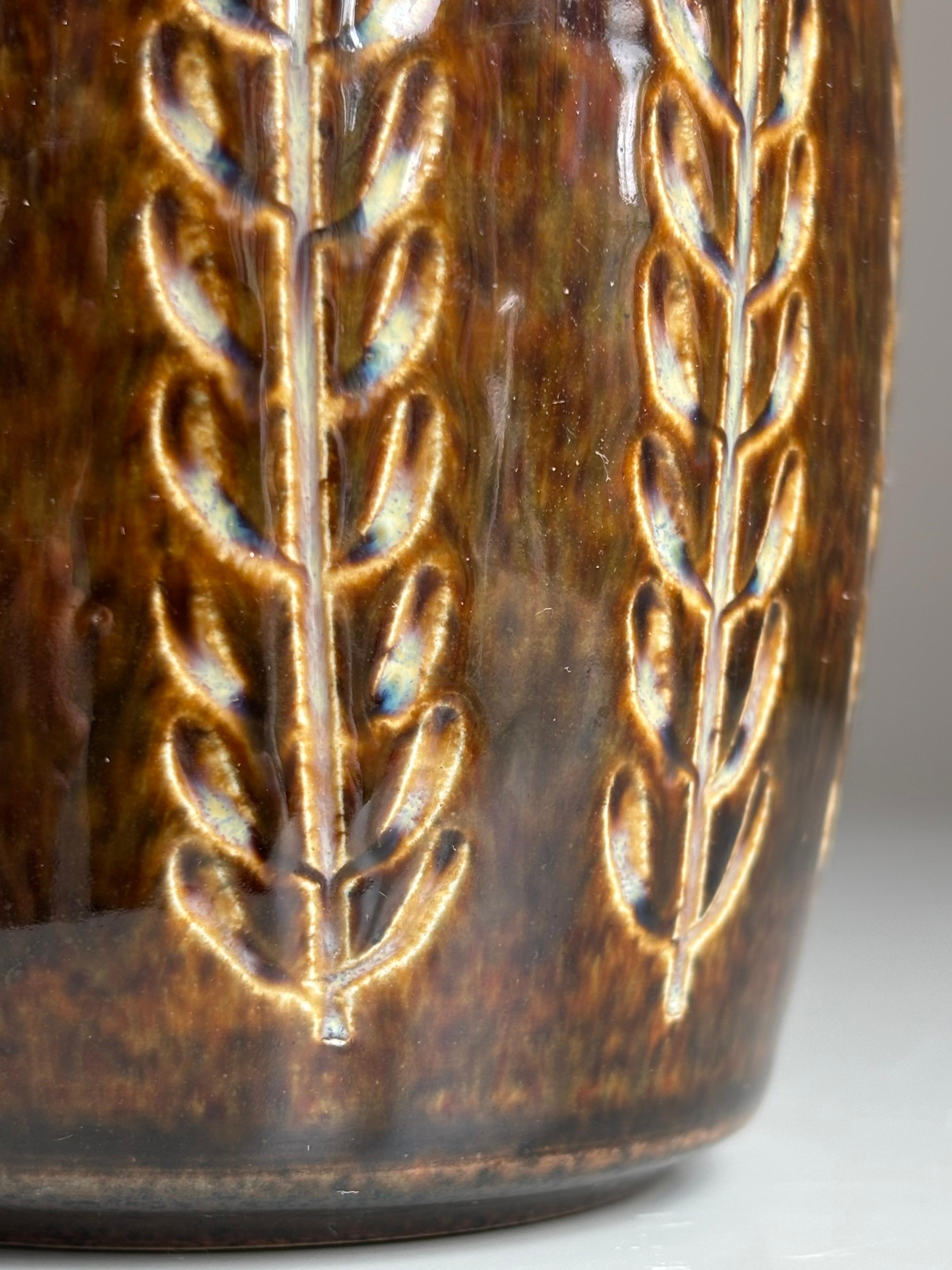 Small Brown Organic Decor Stoneware Table Lamp, 1960s For Sale 1