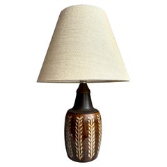 Small Brown Organic Decor Stoneware Table Lamp, 1960s
