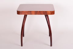 Small Brown Pavóuk Table, Designed by Halabala, 1940s, Made in Czechia