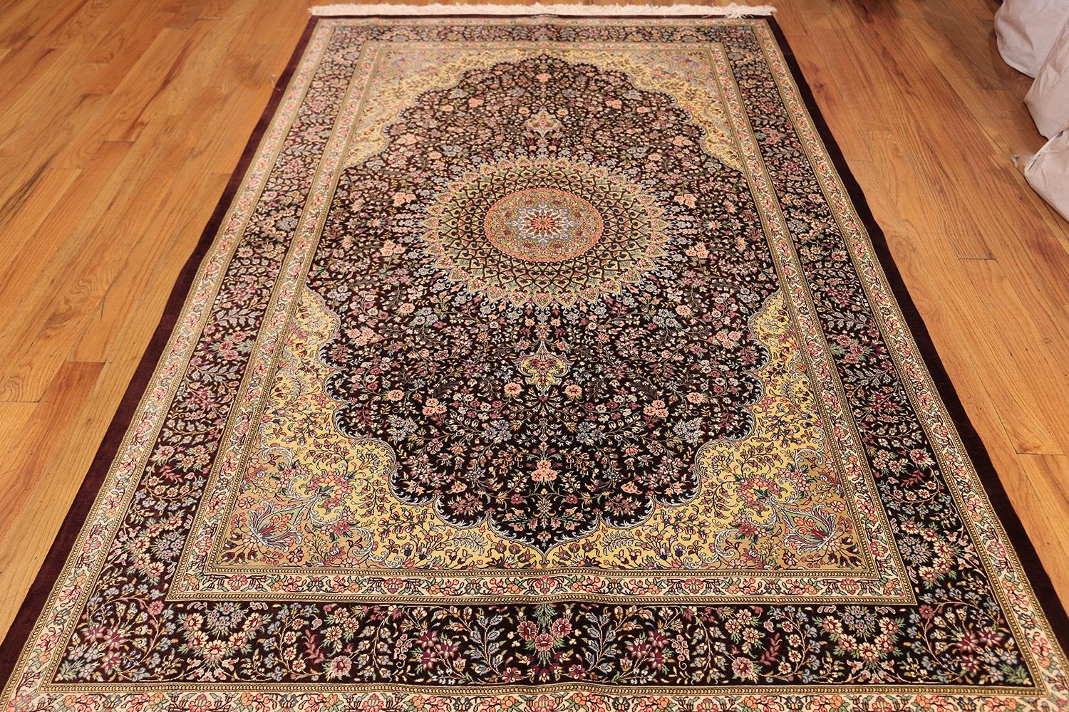 Silk Persian Qum Rug. Size: 5 ft x 7 ft 10 in  For Sale 4