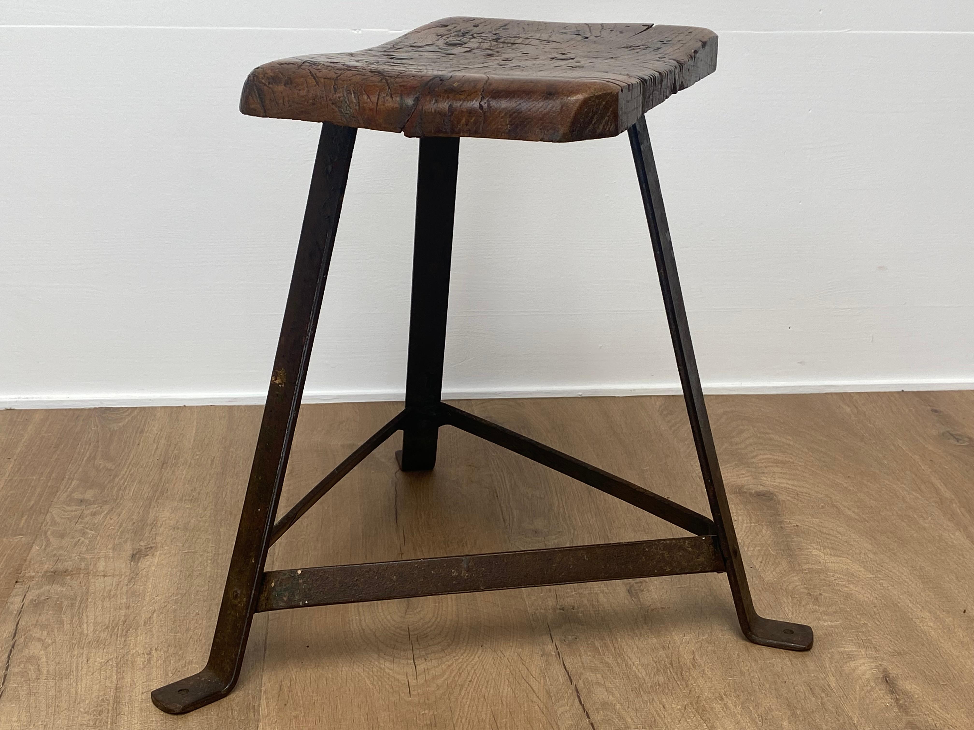 Small Brutalis , Industrial Table with Iron base For Sale 1