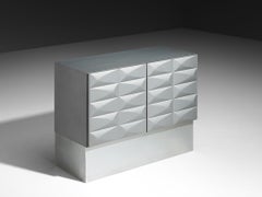 Small Brutalist Cabinet in Soft Grey