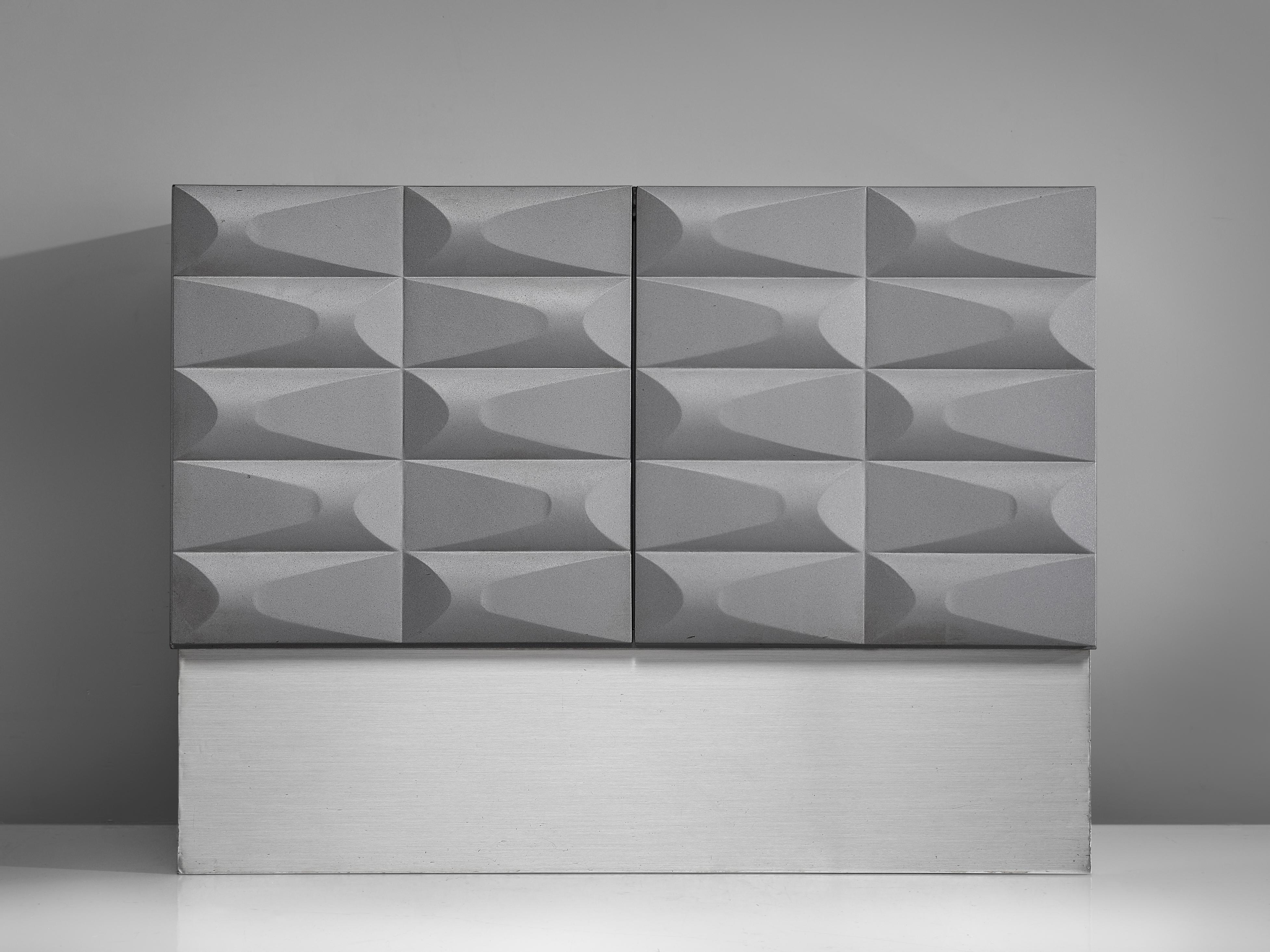 Belgian Small Brutalist Cabinet in Soft Grey