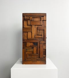 Small Brutalist Folk Craft Cabinet, 1971