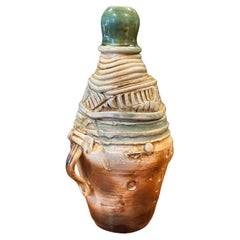 Small Brutalist Studio Pottery Signed Figural Vase