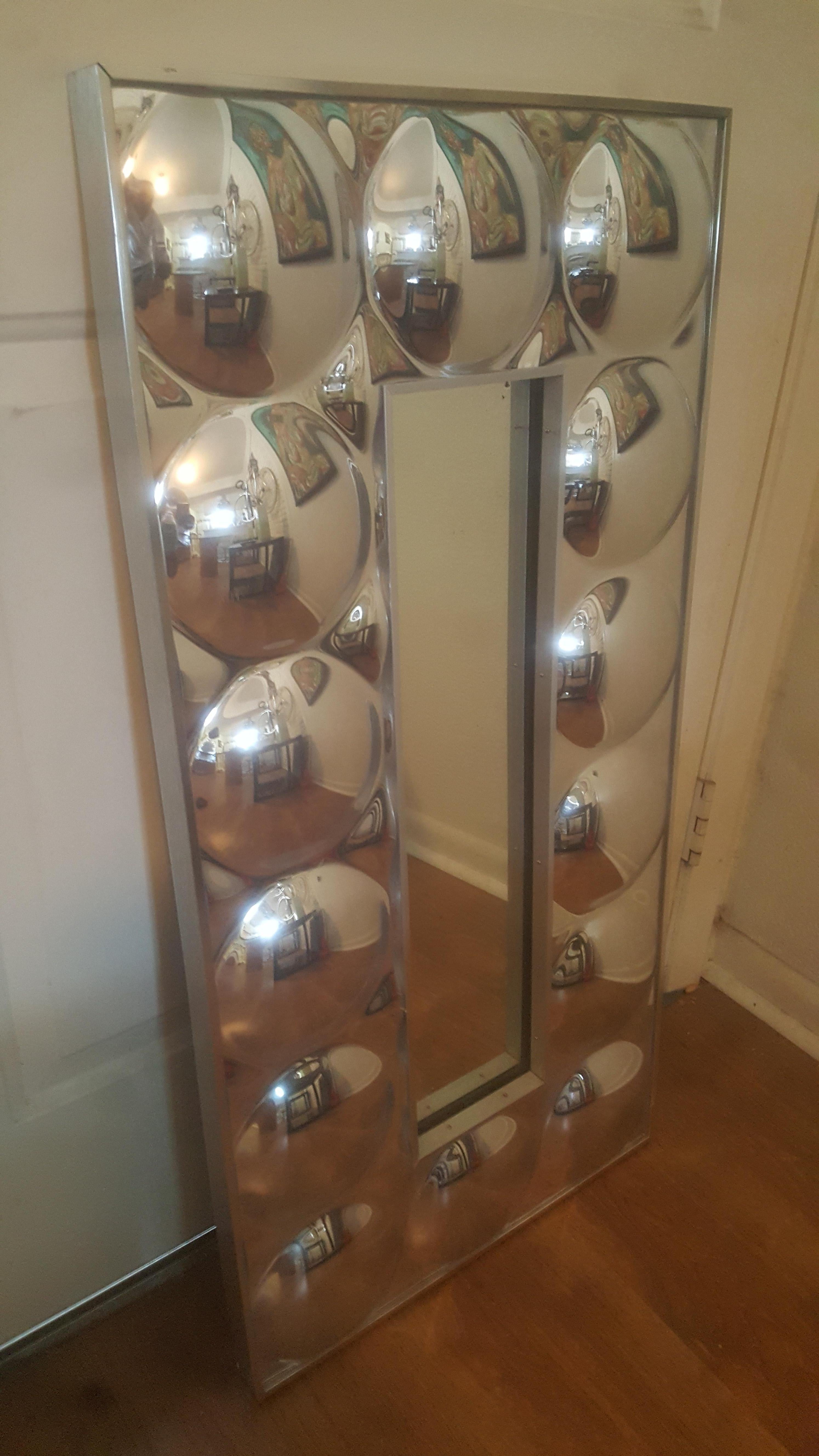 Small Bubble Mirror In Good Condition For Sale In Houston, TX