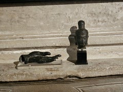 Small Buddha head in bronze