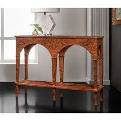 Small Burl Walnut Console Table