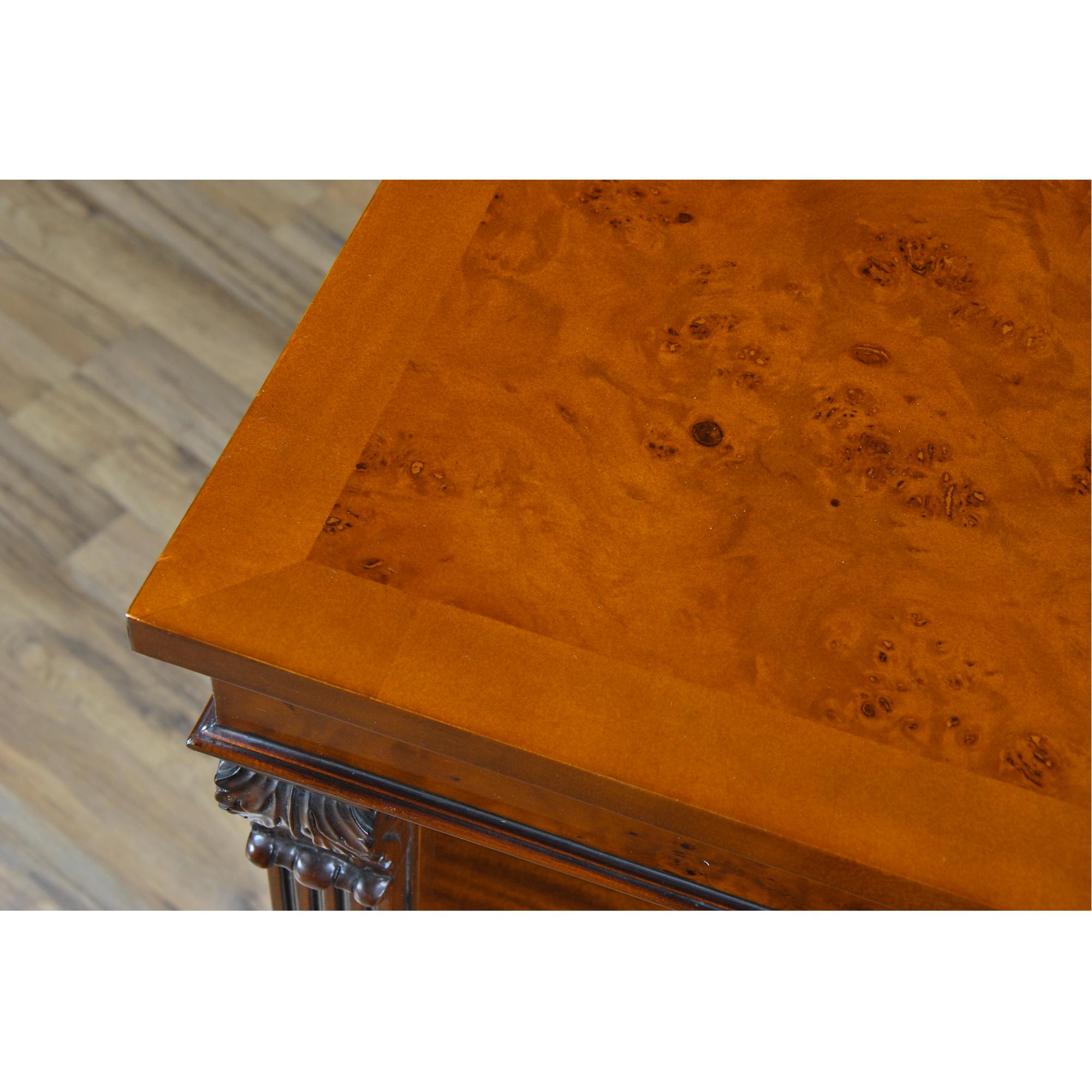 Hand-Carved Small Burled Penhurst Bookcase
