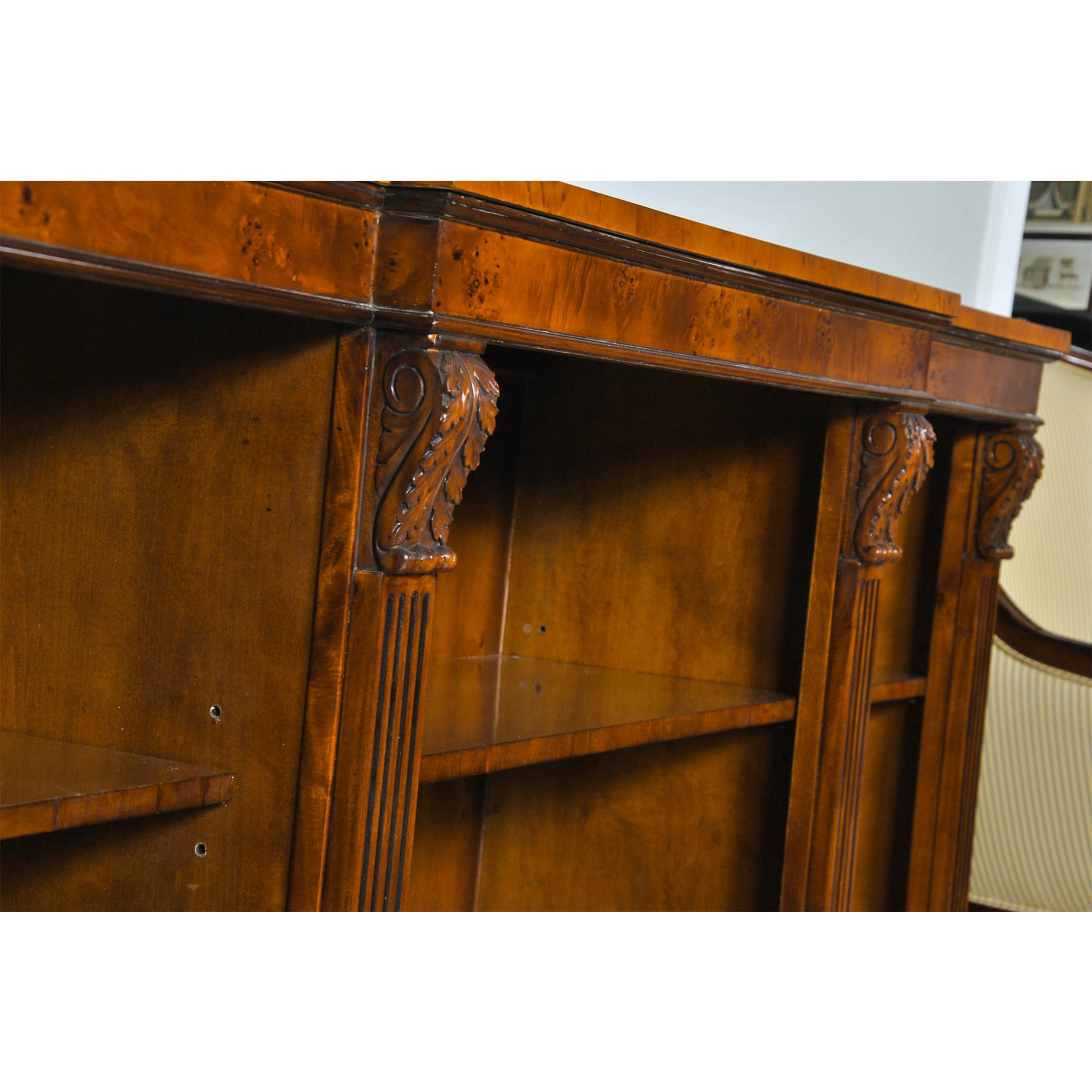 Hand-Carved Small Burled Penhurst Bookcase For Sale