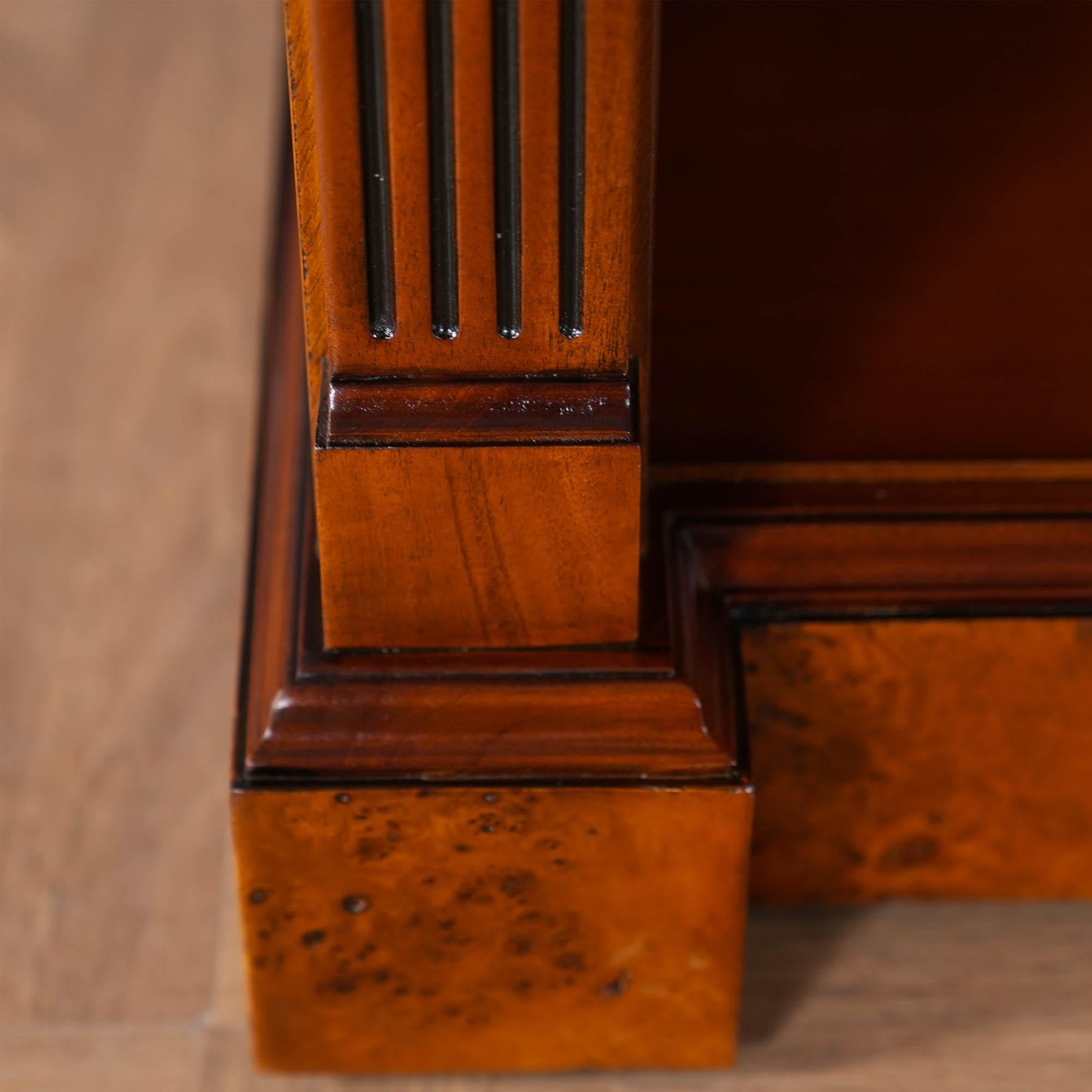 Hand-Carved Small Burled Penhurst Bookcase For Sale