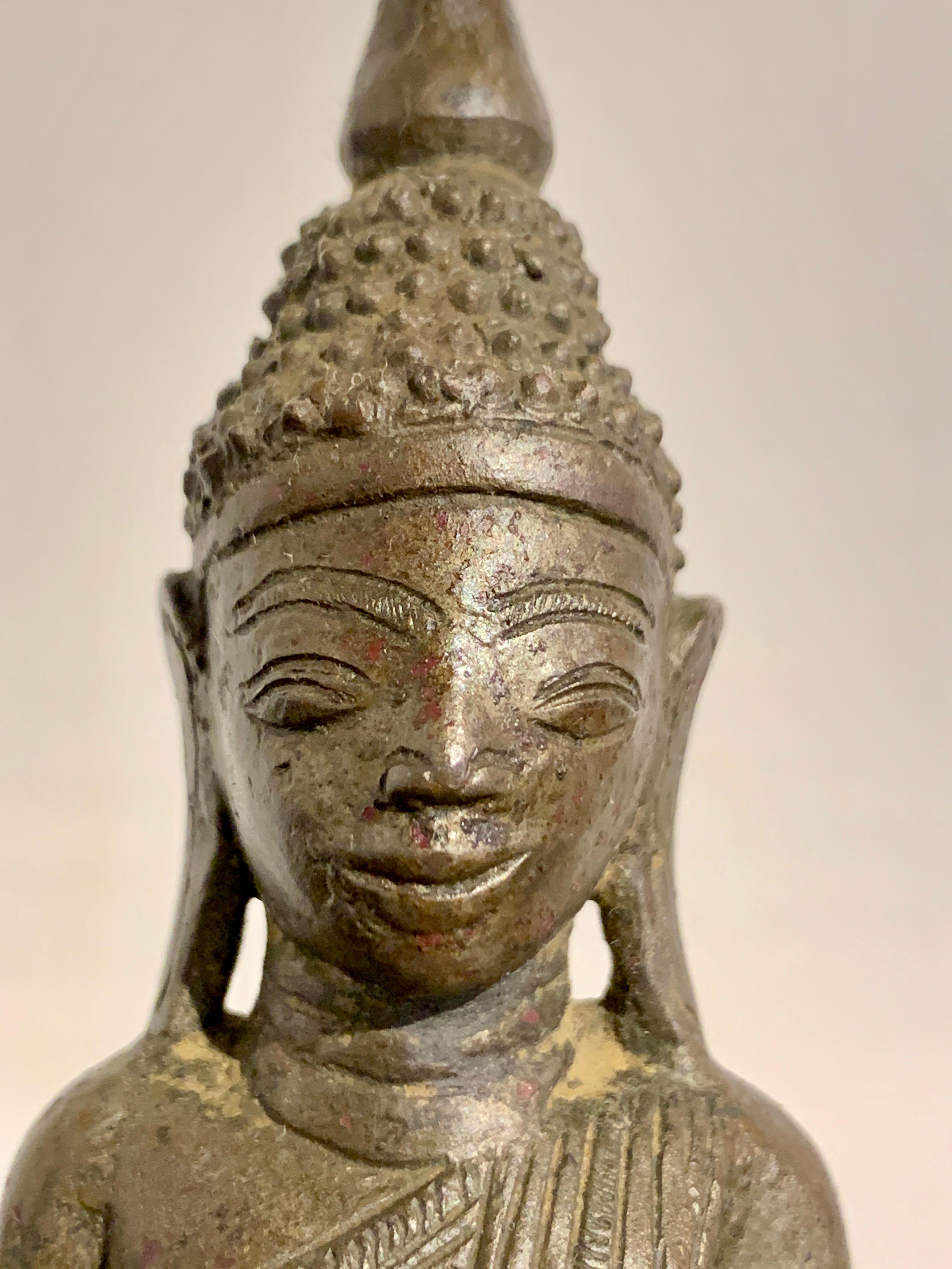 Small Burmese Shan Tai Yai Bronze Buddha, 18th Century, Burma For Sale 5