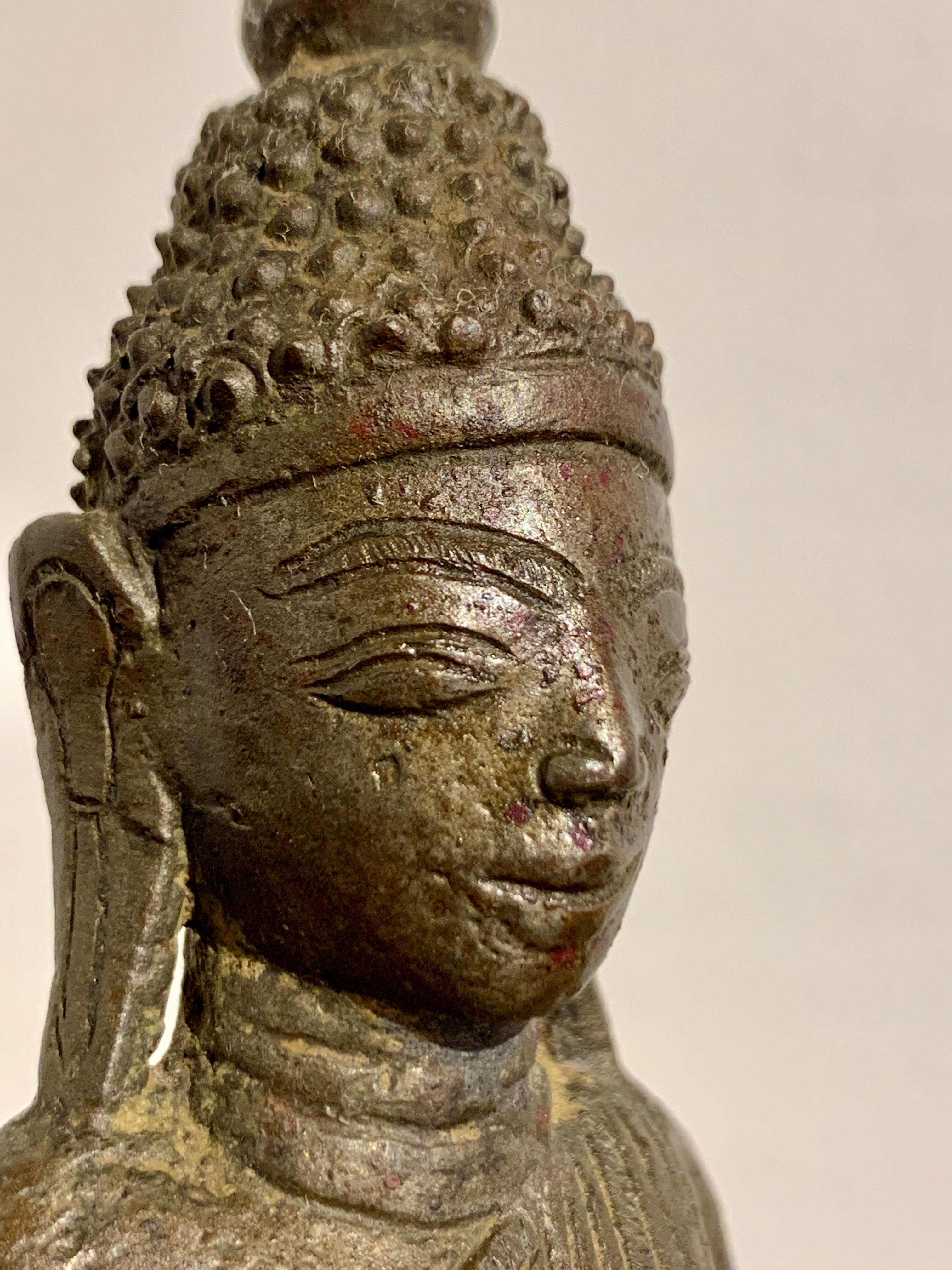 Small Burmese Shan Tai Yai Bronze Buddha, 18th Century, Burma For Sale 6