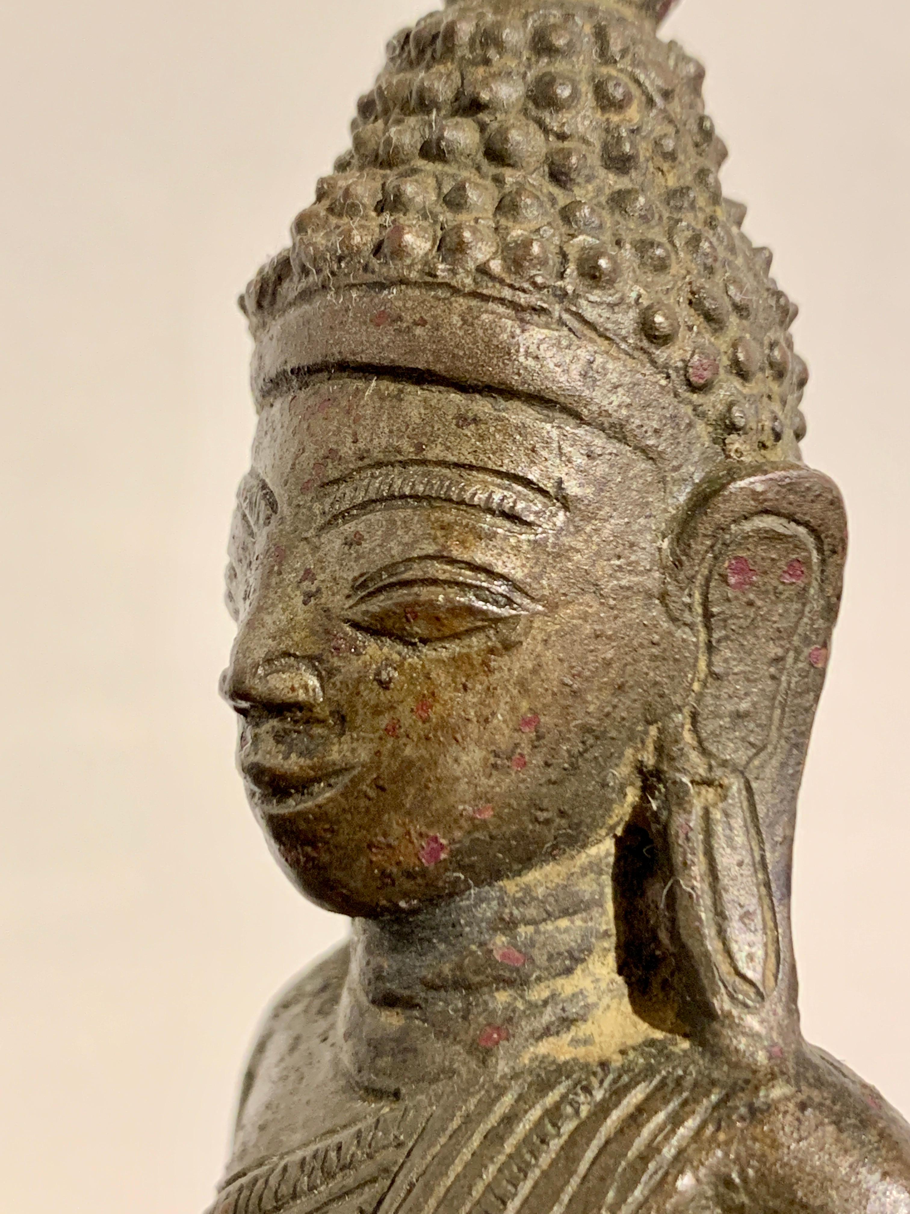 Small Burmese Shan Tai Yai Bronze Buddha, 18th Century, Burma For Sale 7
