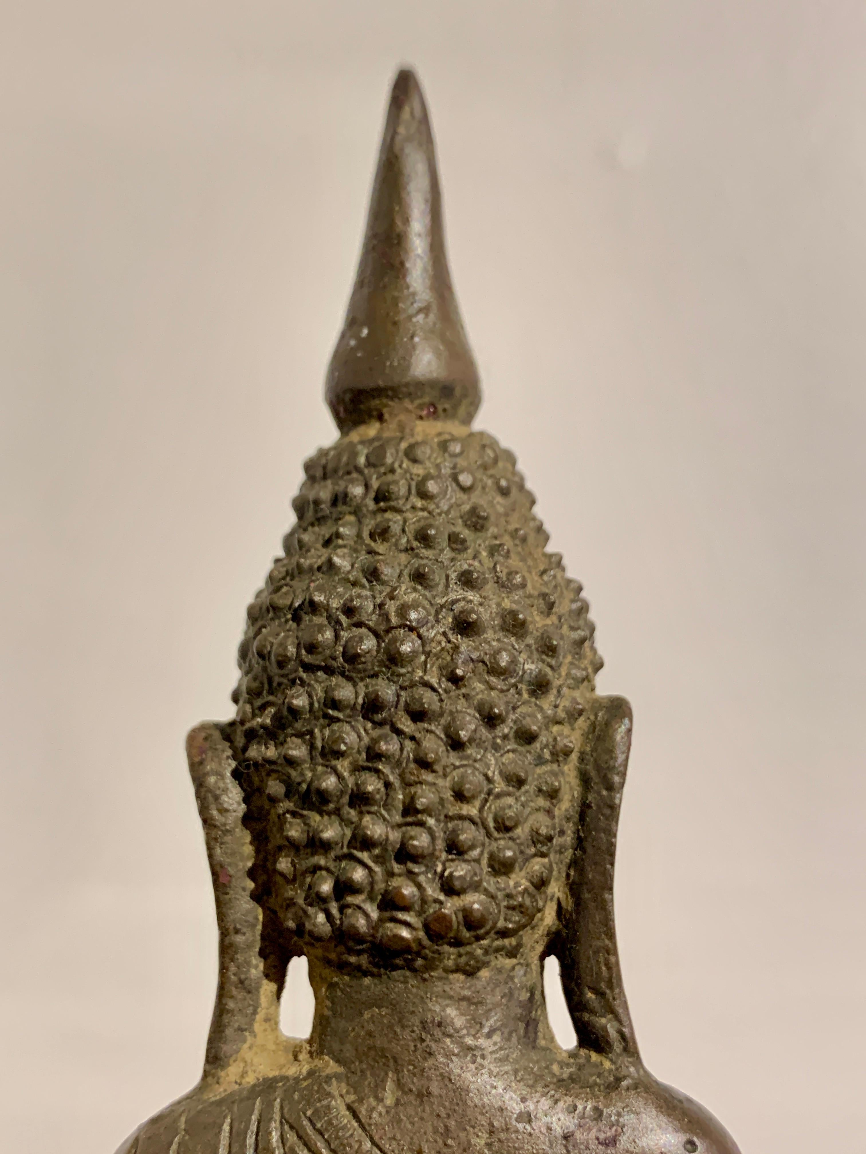 Small Burmese Shan Tai Yai Bronze Buddha, 18th Century, Burma For Sale 8