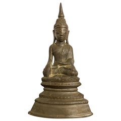 Piccolo Buddha birmano in bronzo Shan Tai Yai, 18° secolo, Birmania