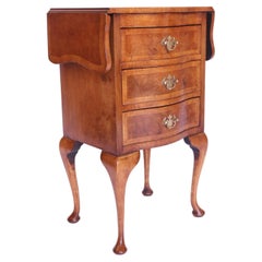 Small Burr walnut 3 drawer drop leaf chest 1930s