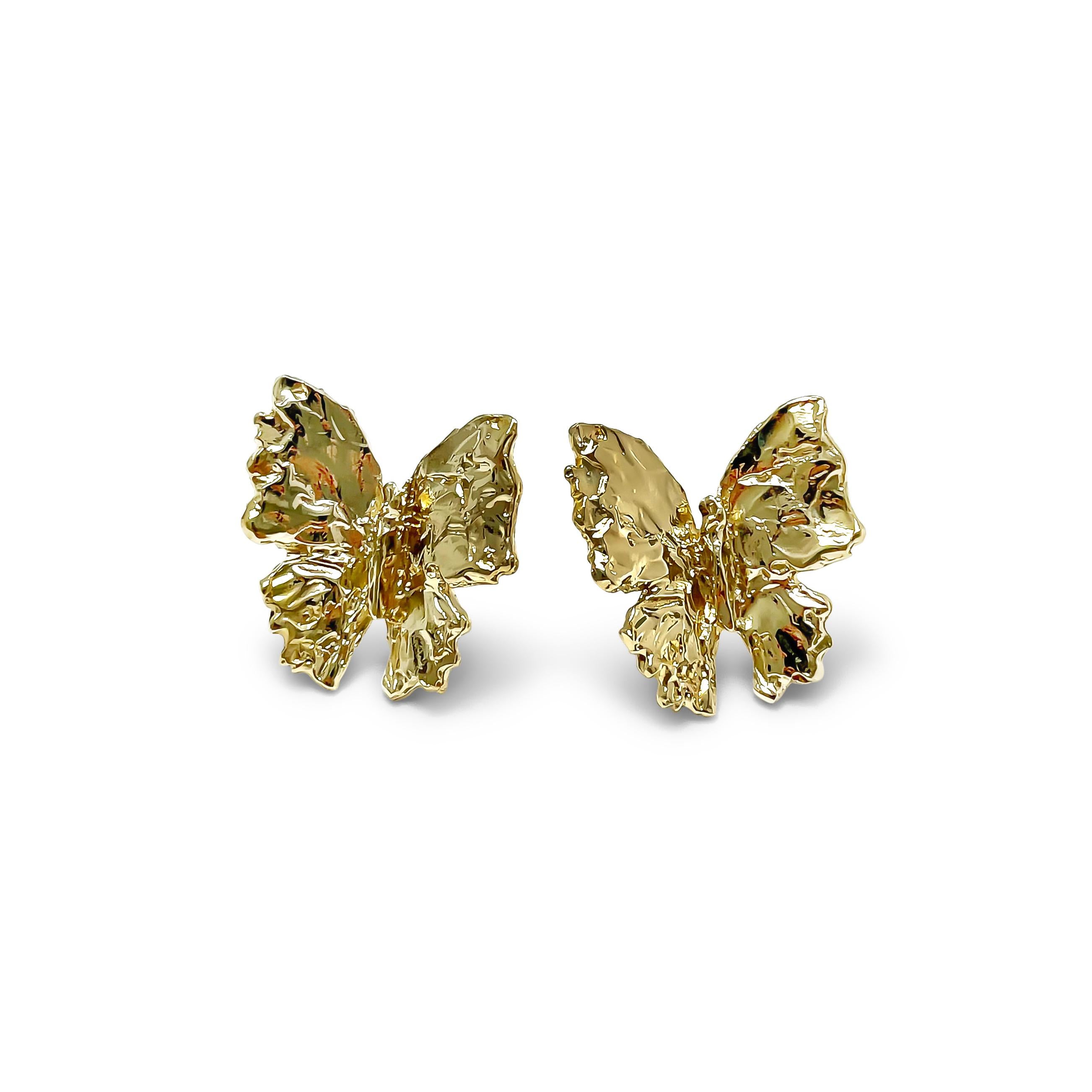 Intention: Small but Mighty

Design: It's true: size is no indication of power. Such is the case with these hand carved butterfly earrings.  A part of our BELIEVE collection that emphasizes the importance of self actualization, these studs do not