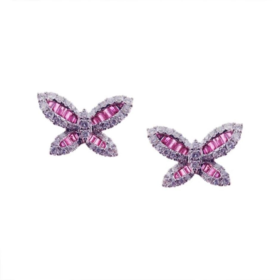 Small Butterfly Ruby Earring Ring Set For Sale 1