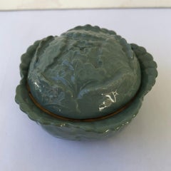 Small Cabbage Form Limoges 1960s Lidded Pin Box