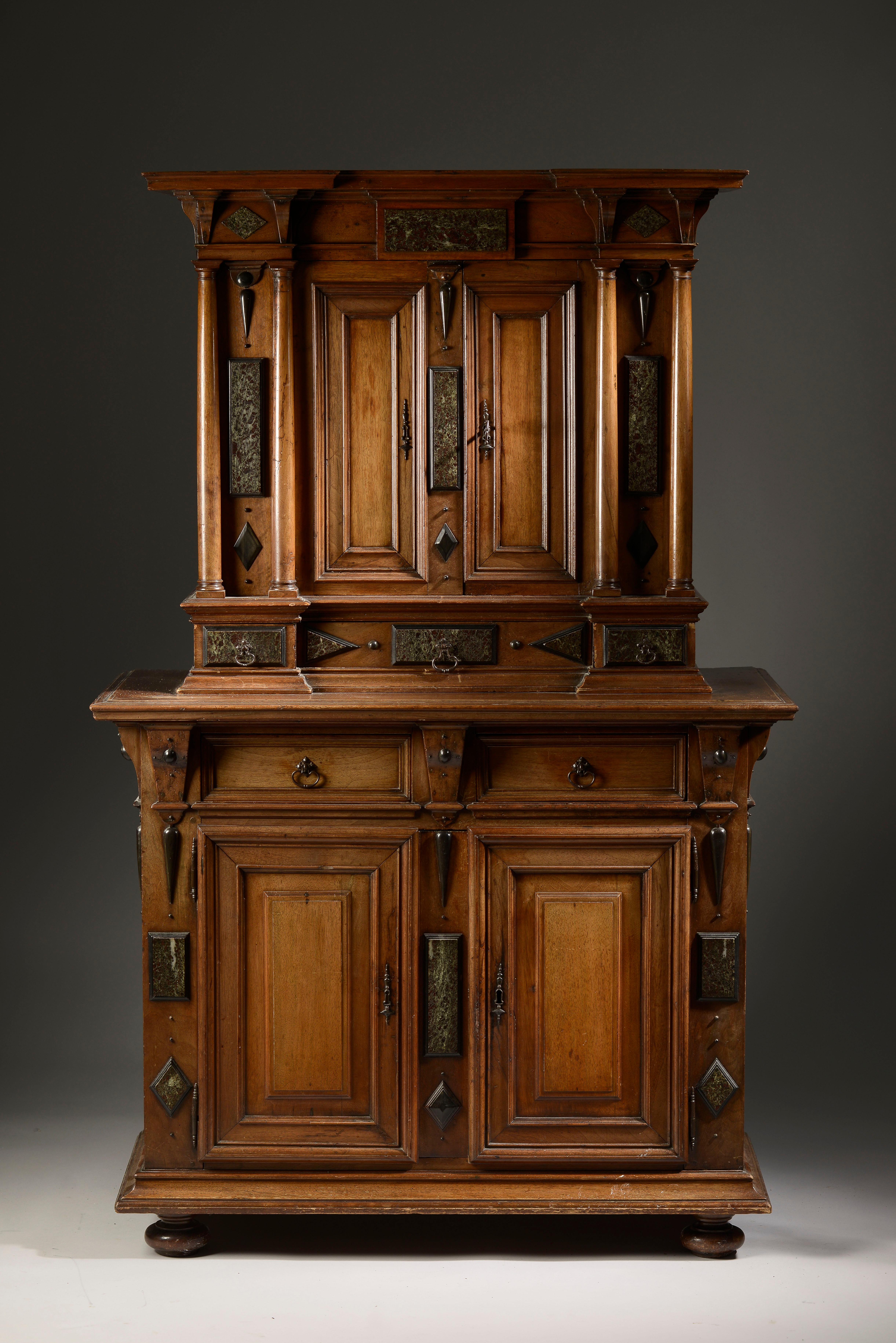 Small cabinet by L’ecole De Fontainebleau Incrusted with marble tablets

Origin : VAL-DE-LOIRE, France
Period : 16th century

Measures: Height : 170 cm
Width : 110cm
Depth : 50cm

Blond walnut wood
Good state of conservation


Thanks to
