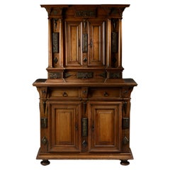 Used Small Cabinet by l'Ecole de Fontainebleau Incrusted with Marble Tablets