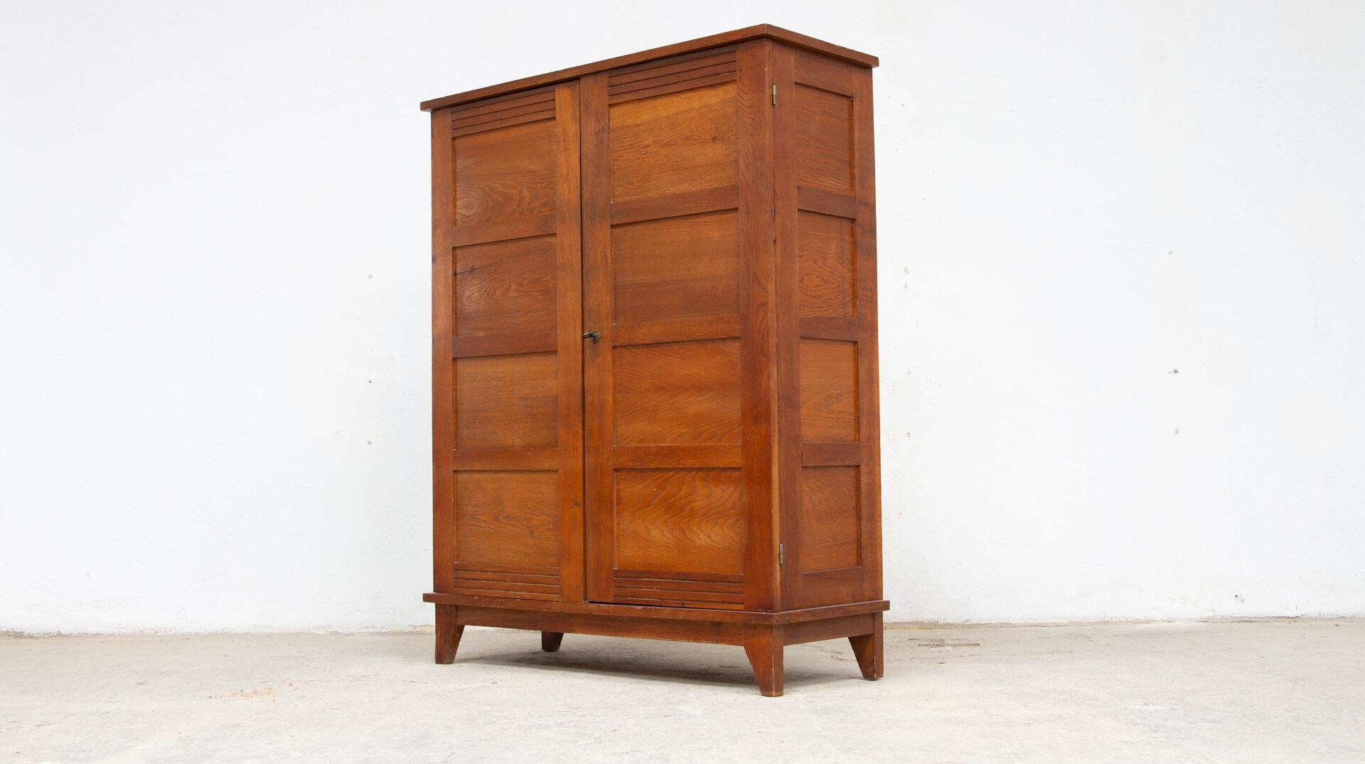 Oak Small Cabinet Reconstruction by René Gabriel, 1945 For Sale