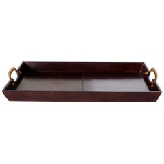 Ben Soleimani Small Cade Leather Serving Tray - Chocolate 