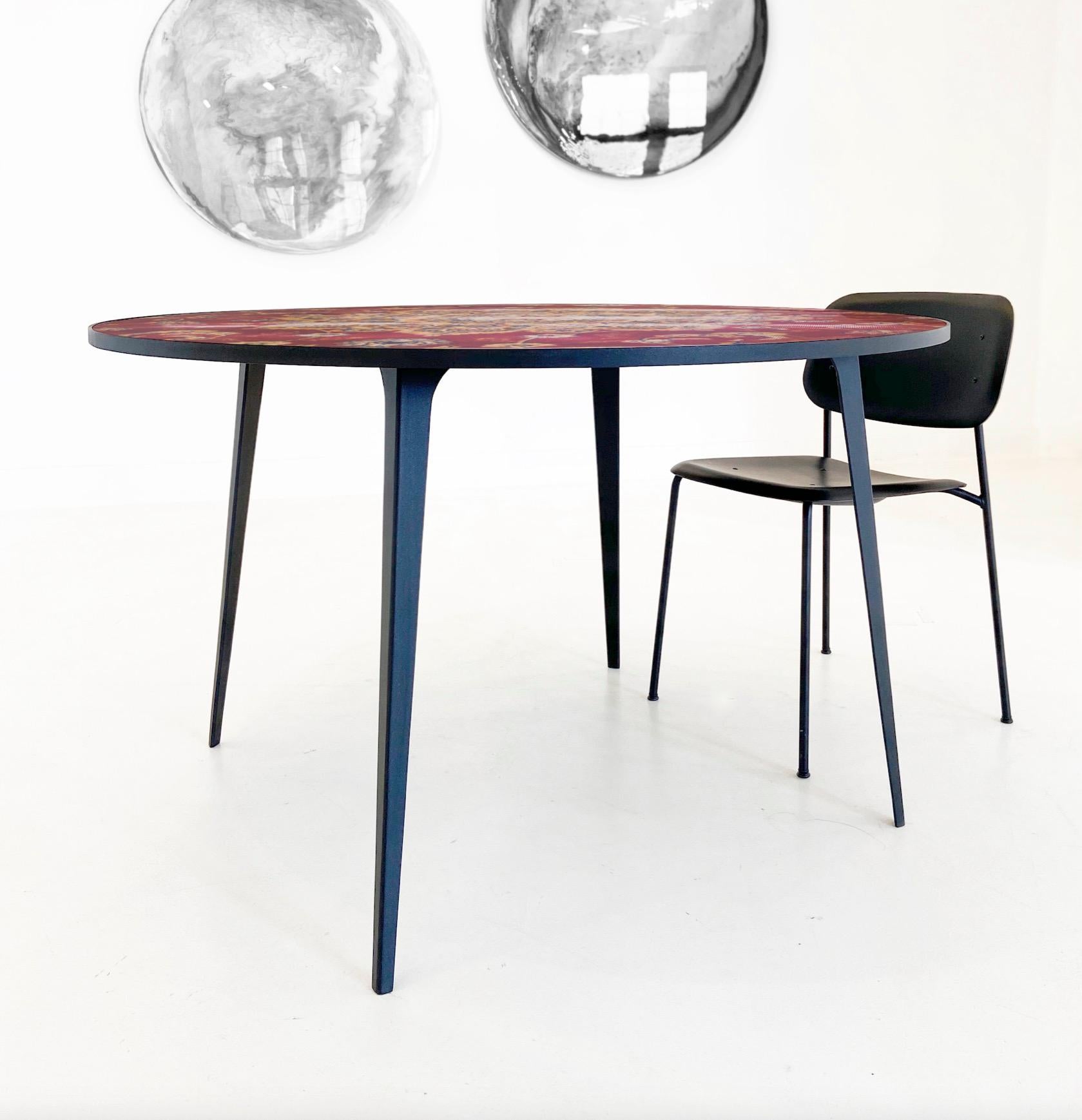 Dutch Small Cafe 6116 Steel Table Round by Atelier Ruben Van Megen For Sale