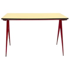 Small Cafeteria Table a.k.a "Compas" Designed by Jean Prouve, circa 1950, France