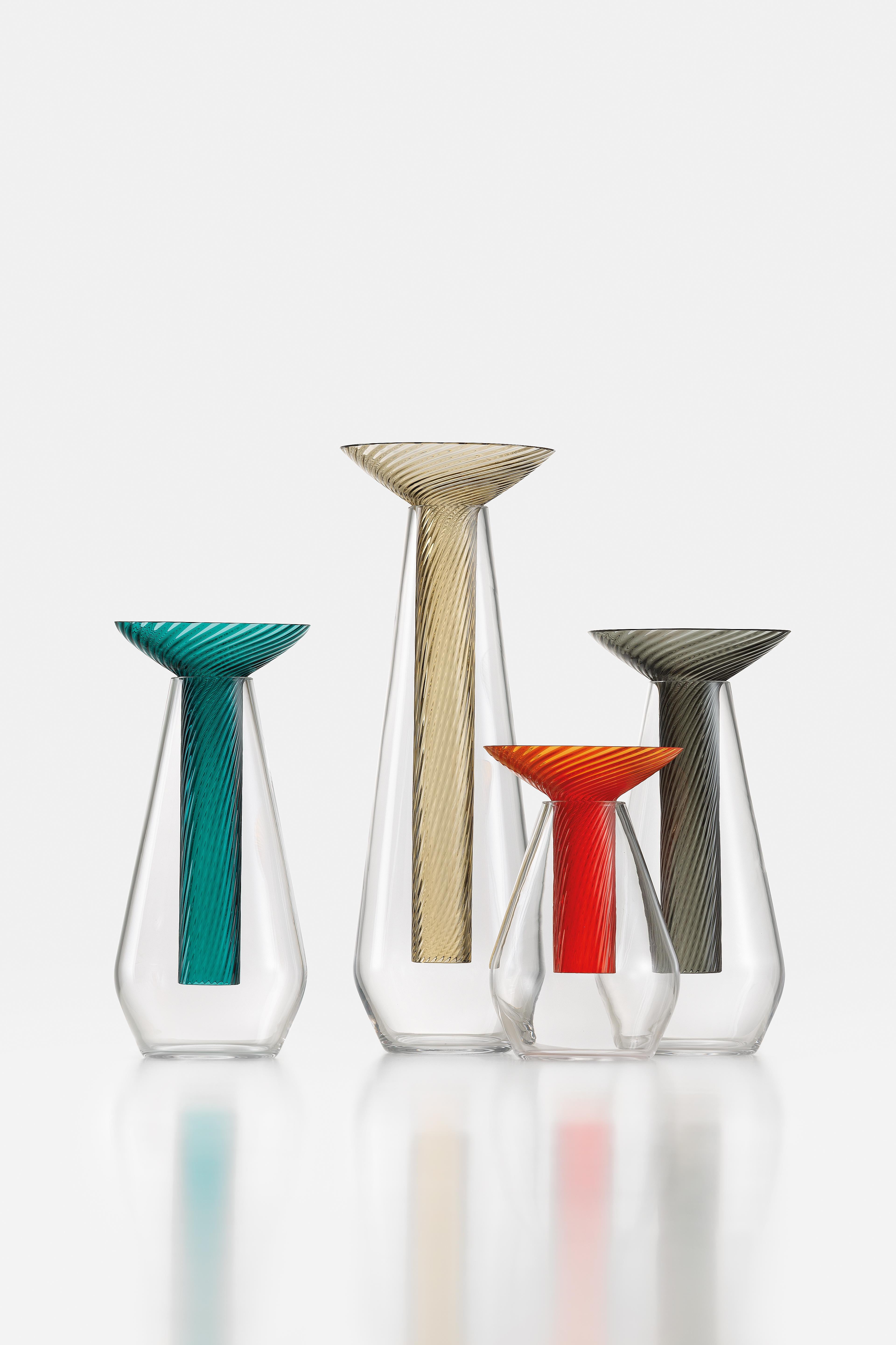 Contemporary Small Calici Vase in Murano Glass by Federico Peri