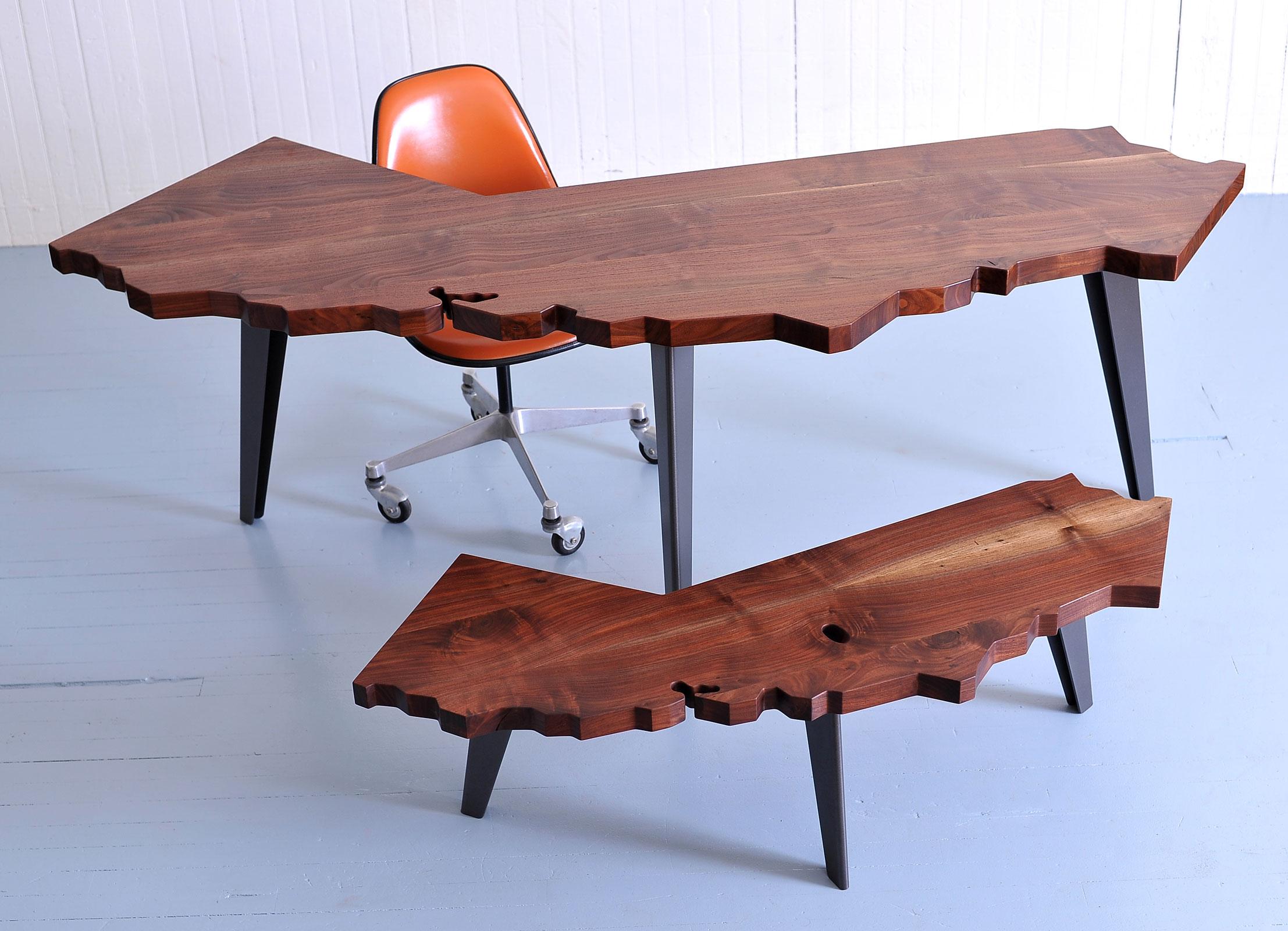 california shaped table