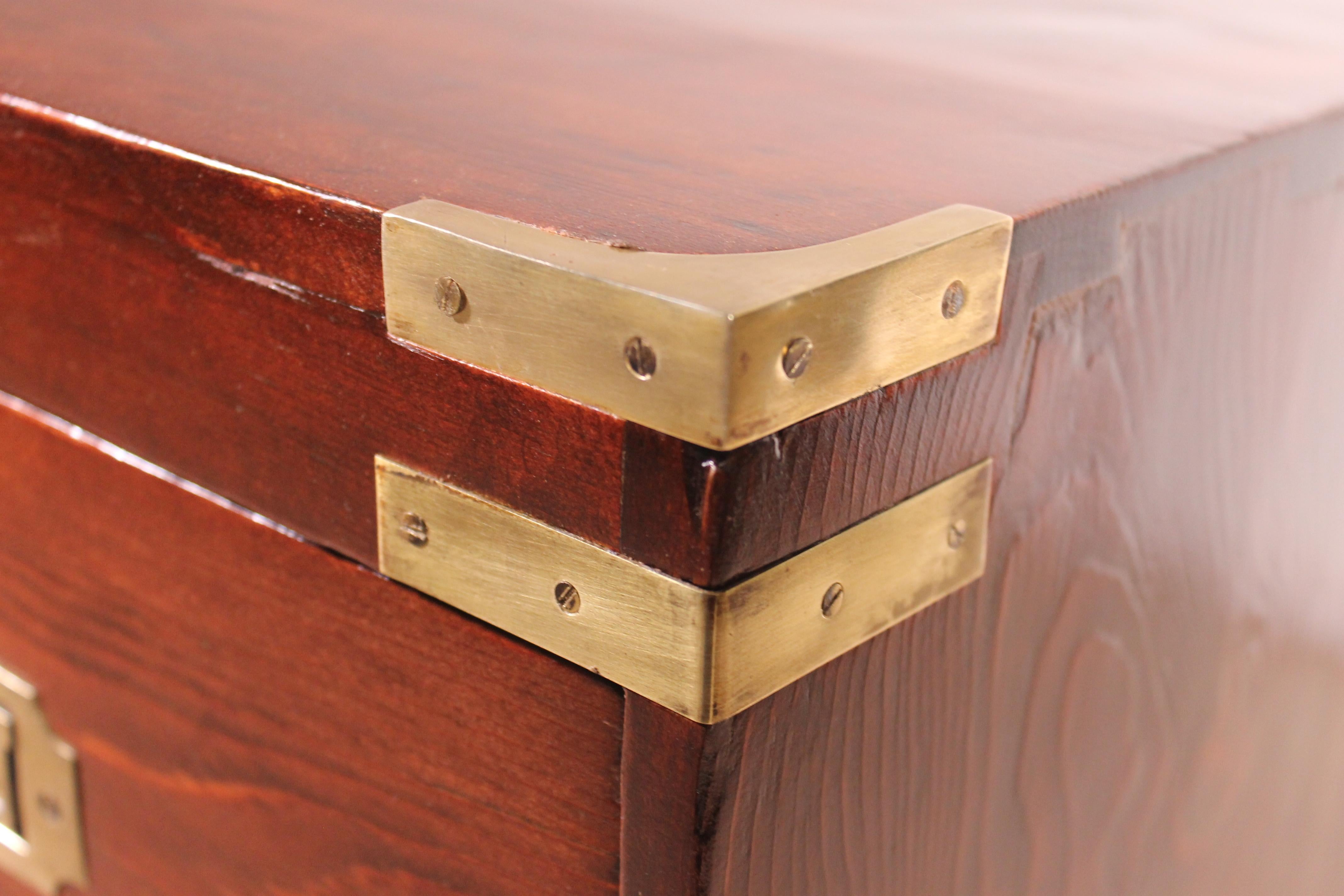 Small Campaign Chest of Drawers from 19th Century Stamped Heals & Sons London 5