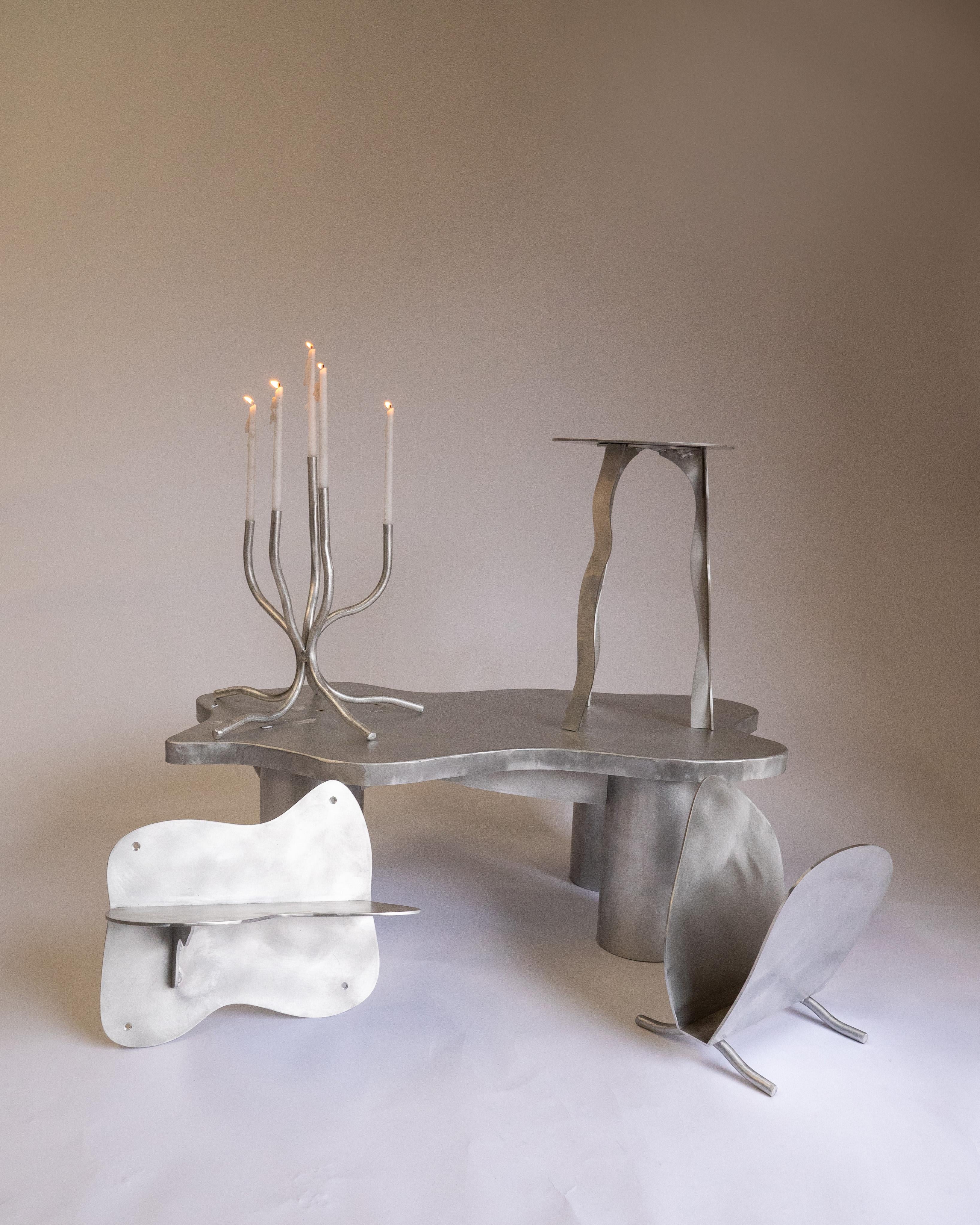 Aluminum 'Small Candelabra' by Joseph Ellwood for Six Dots Design For Sale