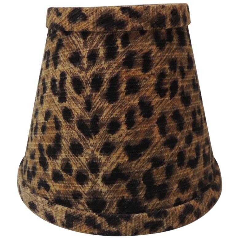 Small Candelabra Leopard Cotton Fabric Woven Lamp Shade