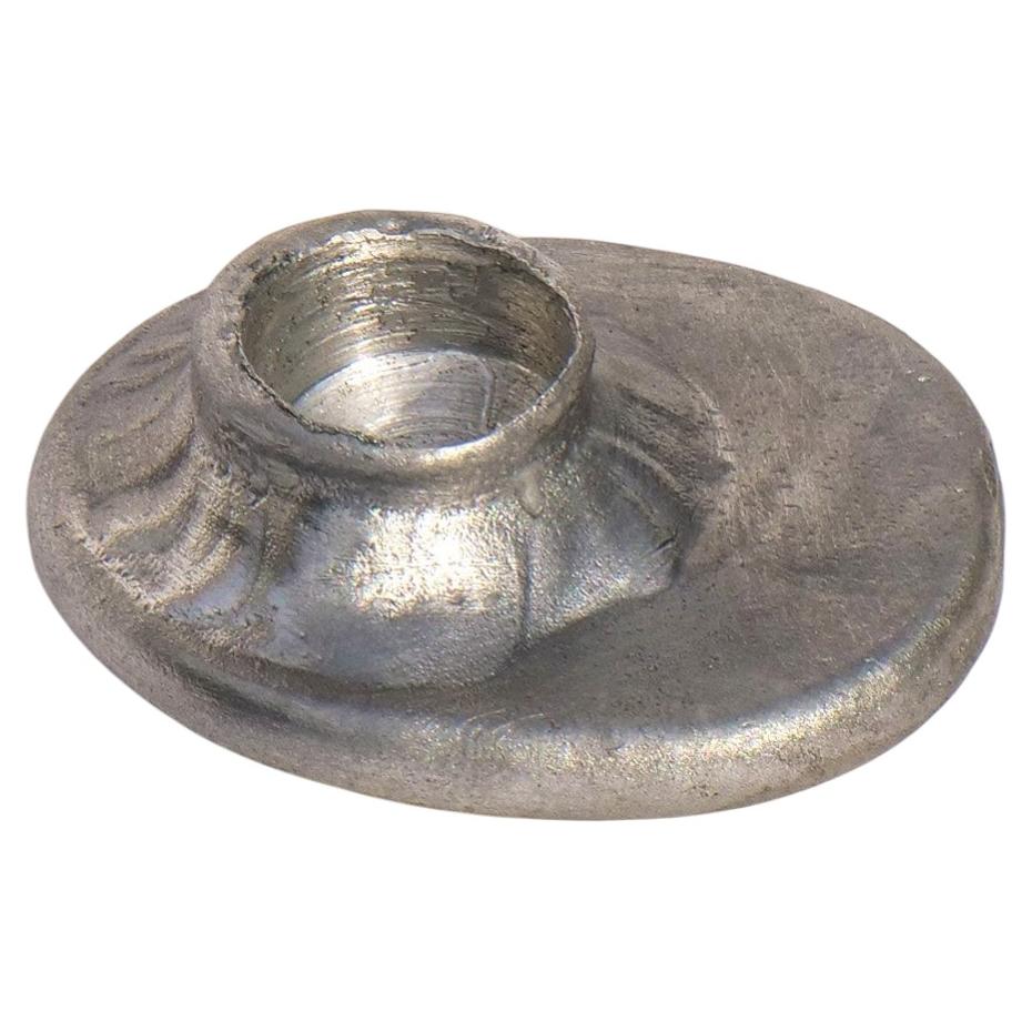 Post-Modern Small Candle Holder by Six Dots Design, Sanded Aluminum