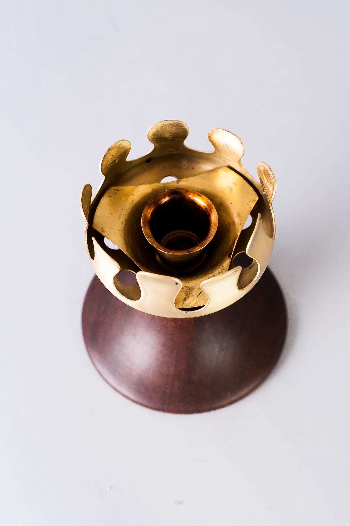 Mid-Century moderno Piccolo portacandele in Wood Wood, circa 1960 in vendita