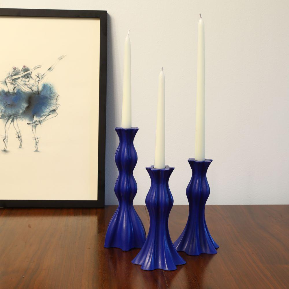 Small Candlestick in Cobalt For Sale 1