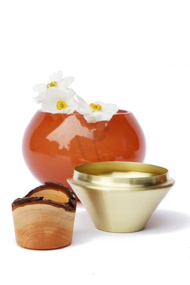 Turned Small Candy Apricot India Vessel II, Pia Wüstenberg For Sale