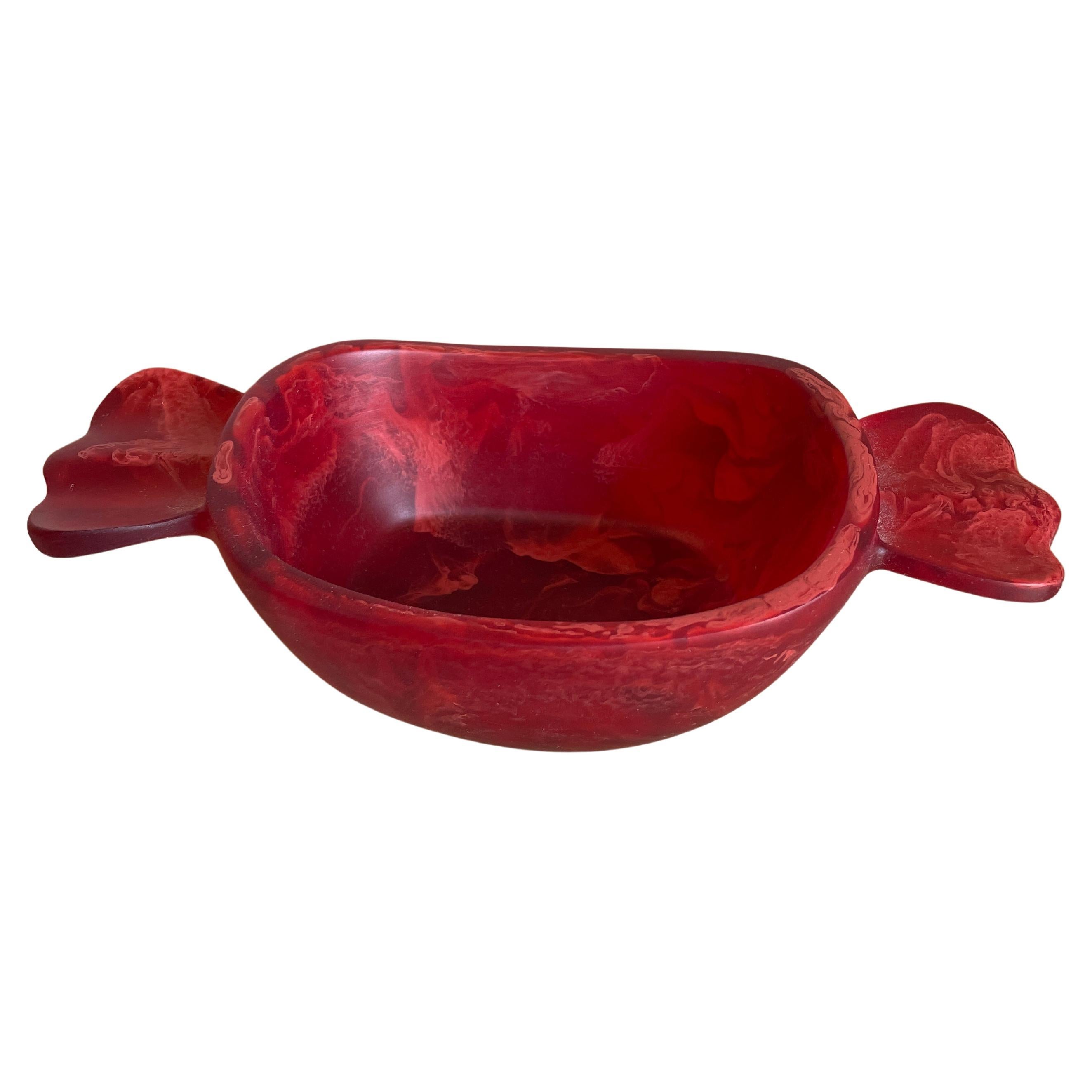 Petit bol à bonbons en résine rouge de Paola Valle