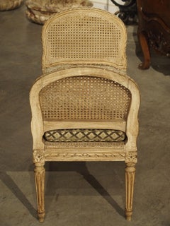 Small Caned and Painted Louis XVI Style Banquette, Circa 1890