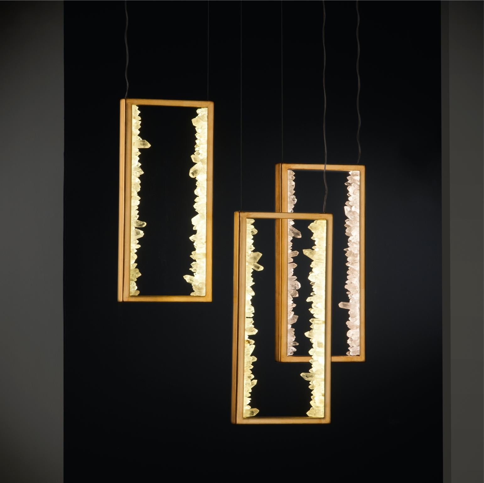 Plated Small Carbonite Aura Double Pendant Lamp