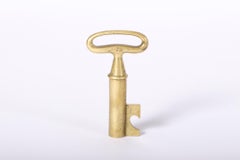 Small Carl Auböck Heavy Brass Corkscrew in a Key Shape