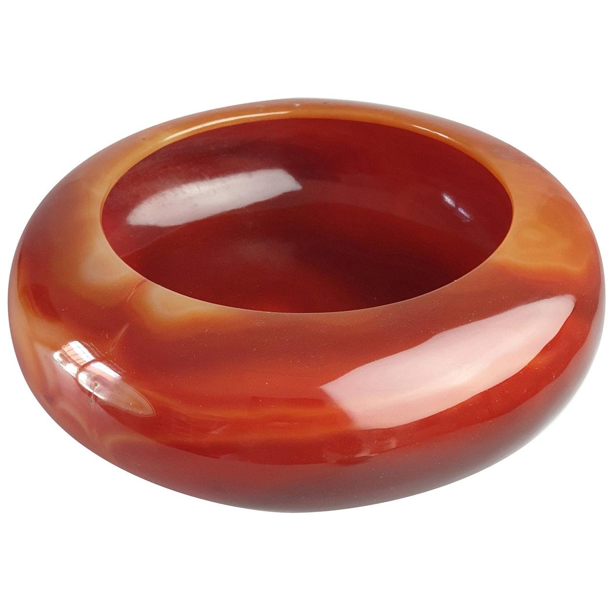Small Carnelian Agate Empty-Pocket Bowl 6.5 For Sale