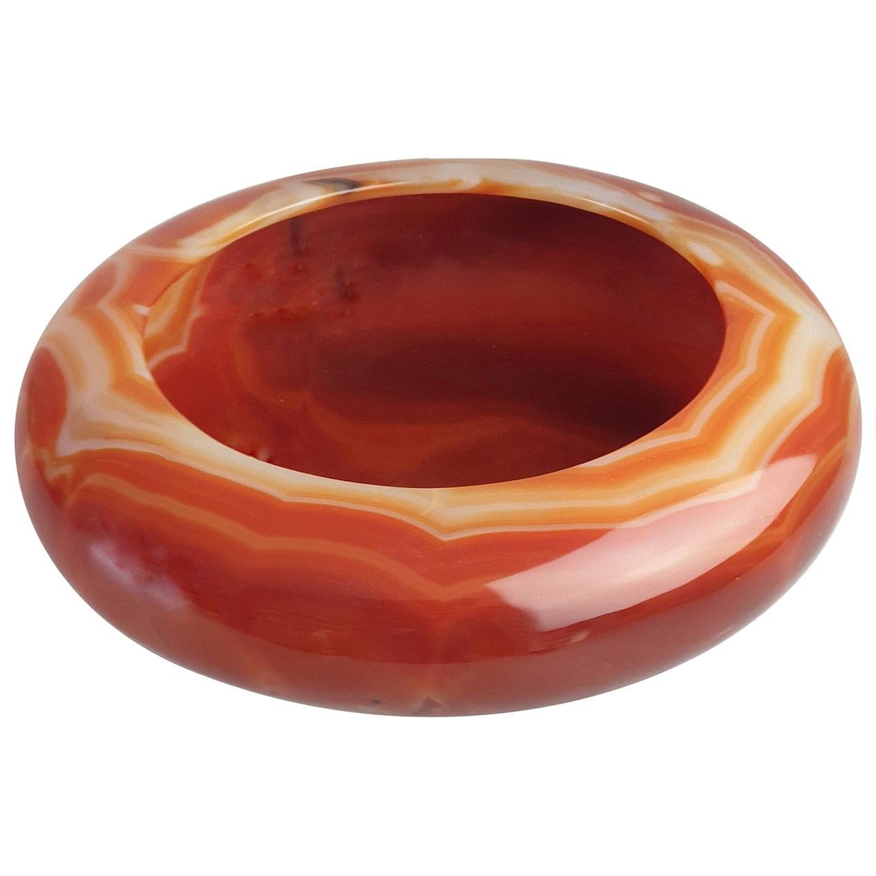 Small Carnelian Agate Empty-Pocket Bowl For Sale