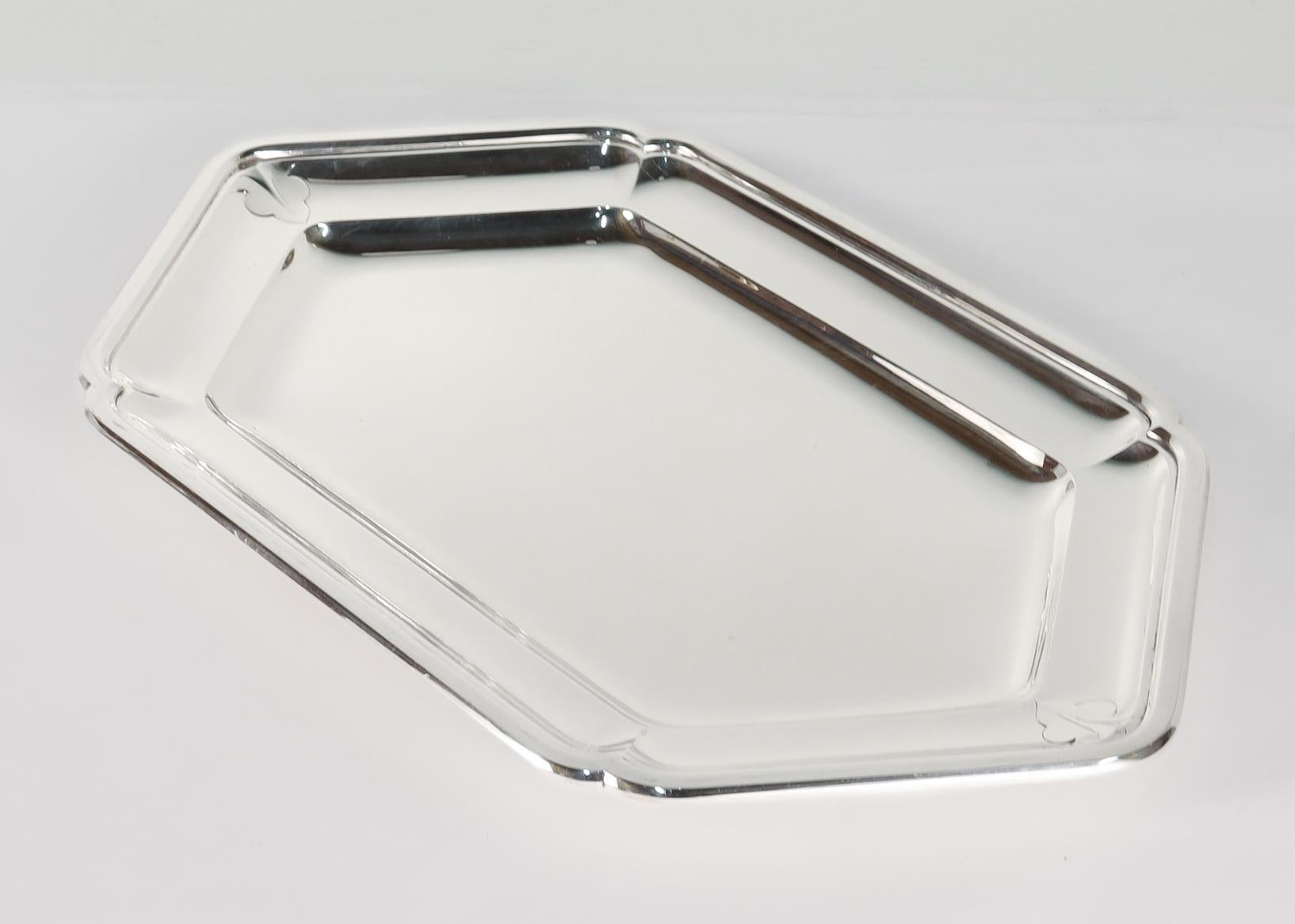 da uomo o donna Piccolo vassoio/piatto in argento Sterling 950 Art Deco di Cartier/Robert Linzeler in vendita