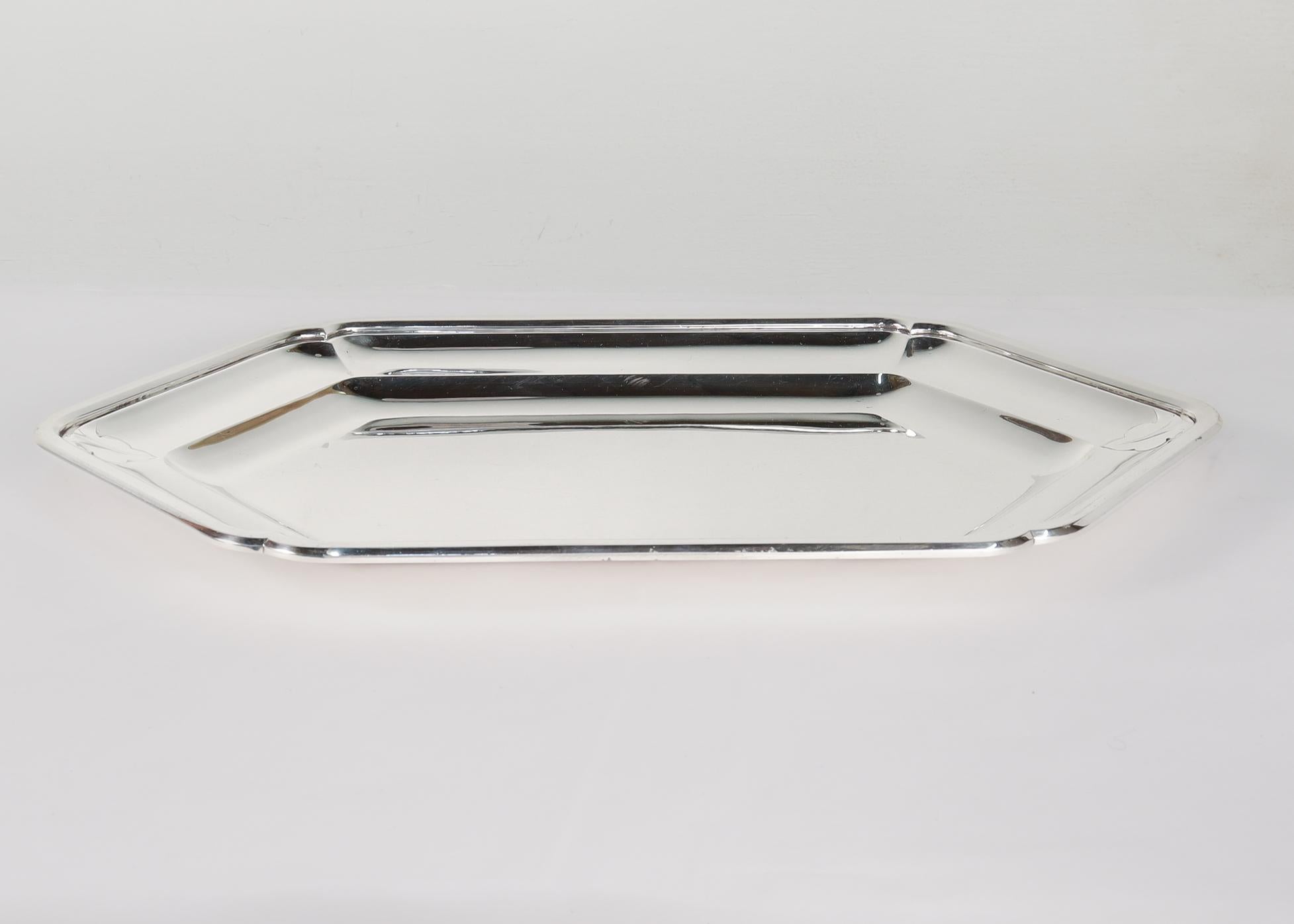 Piccolo vassoio/piatto in argento Sterling 950 Art Deco di Cartier/Robert Linzeler in vendita 1
